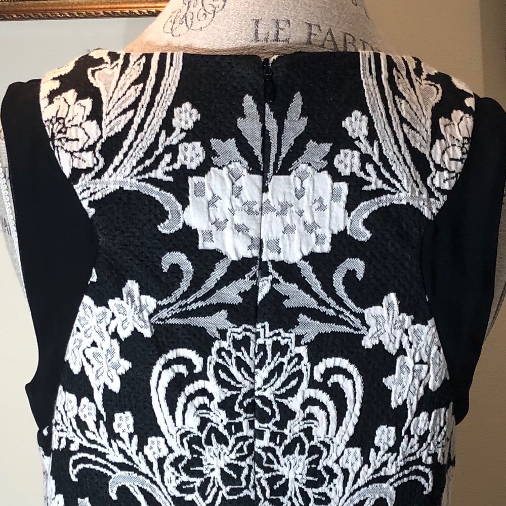 INC Sleeveless Black Dress with White Pattern Sz L - Picture 4 of 6